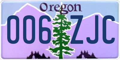 OR license plate 006ZJC