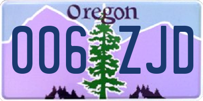 OR license plate 006ZJD