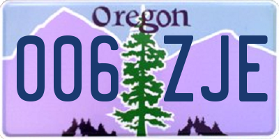 OR license plate 006ZJE