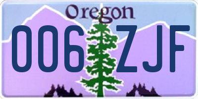 OR license plate 006ZJF