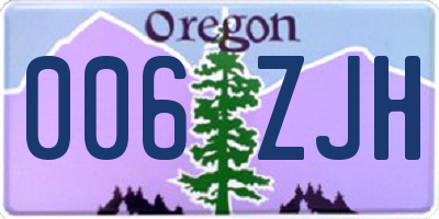 OR license plate 006ZJH