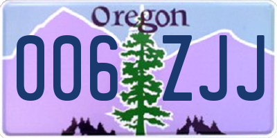 OR license plate 006ZJJ