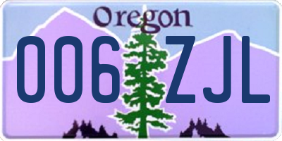 OR license plate 006ZJL
