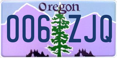 OR license plate 006ZJQ