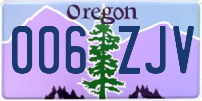OR license plate 006ZJV