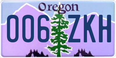 OR license plate 006ZKH