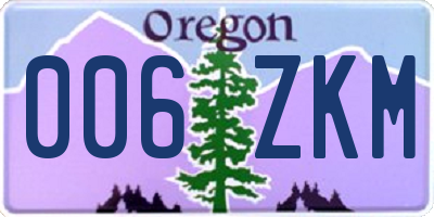 OR license plate 006ZKM