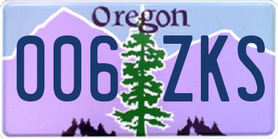 OR license plate 006ZKS