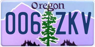 OR license plate 006ZKV