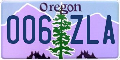 OR license plate 006ZLA