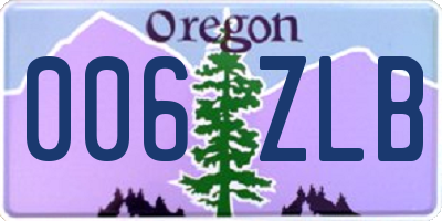 OR license plate 006ZLB