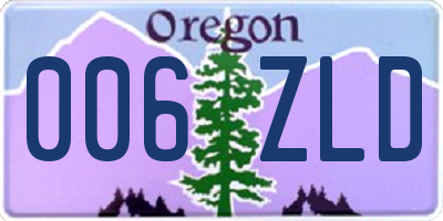 OR license plate 006ZLD