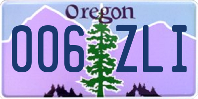OR license plate 006ZLI