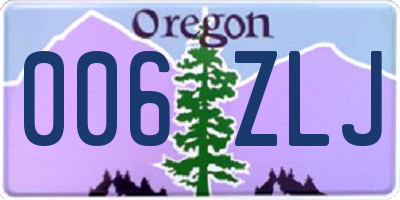 OR license plate 006ZLJ