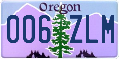 OR license plate 006ZLM