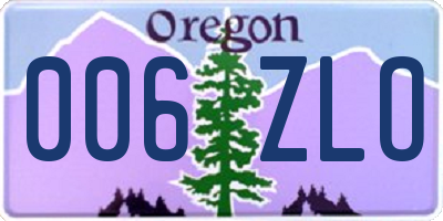 OR license plate 006ZLO