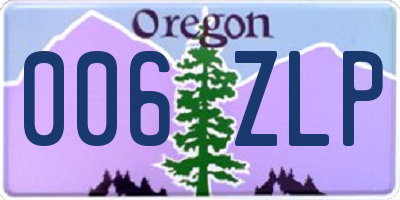 OR license plate 006ZLP