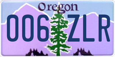 OR license plate 006ZLR