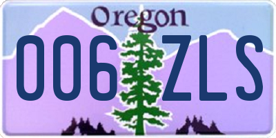OR license plate 006ZLS