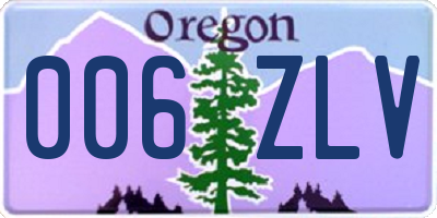 OR license plate 006ZLV