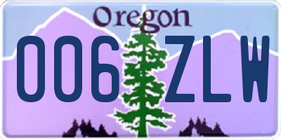 OR license plate 006ZLW