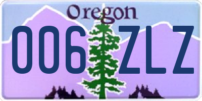 OR license plate 006ZLZ