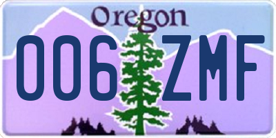 OR license plate 006ZMF