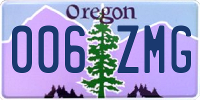 OR license plate 006ZMG