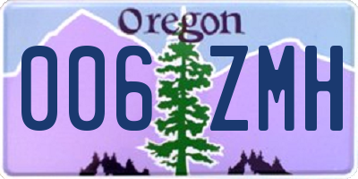 OR license plate 006ZMH