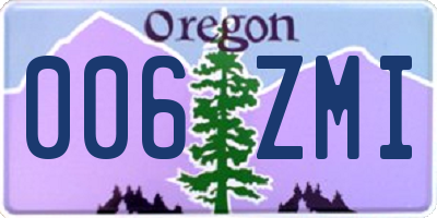 OR license plate 006ZMI