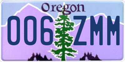 OR license plate 006ZMM