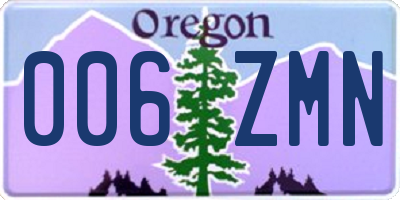 OR license plate 006ZMN