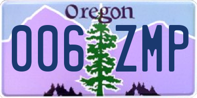 OR license plate 006ZMP