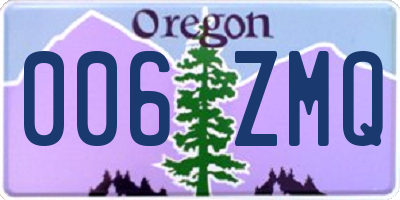 OR license plate 006ZMQ