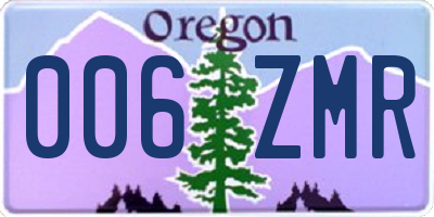 OR license plate 006ZMR