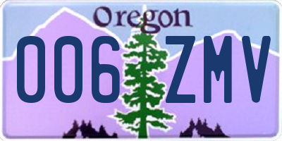 OR license plate 006ZMV