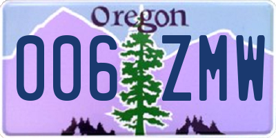 OR license plate 006ZMW