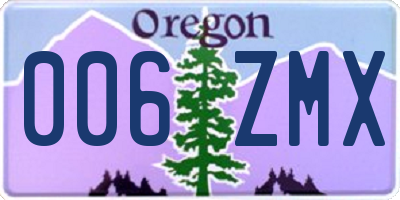 OR license plate 006ZMX
