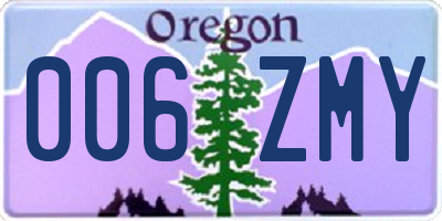 OR license plate 006ZMY