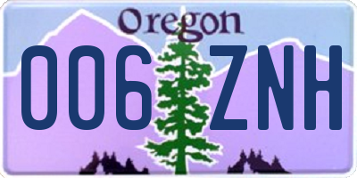 OR license plate 006ZNH