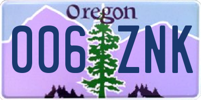 OR license plate 006ZNK