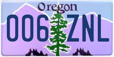 OR license plate 006ZNL