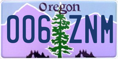 OR license plate 006ZNM