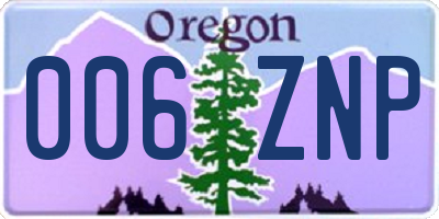 OR license plate 006ZNP