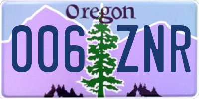 OR license plate 006ZNR