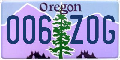 OR license plate 006ZOG