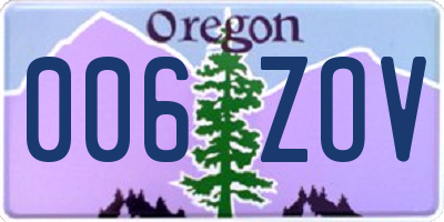 OR license plate 006ZOV
