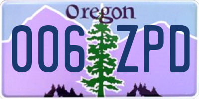 OR license plate 006ZPD