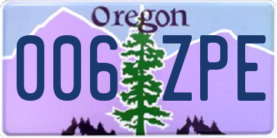 OR license plate 006ZPE