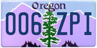 OR license plate 006ZPI